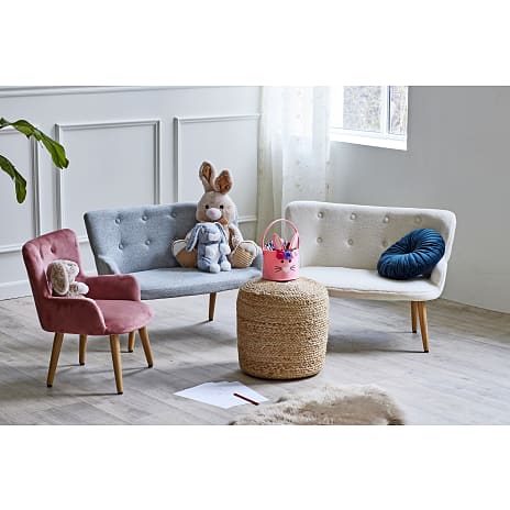 Coco mini sofa - hvid plys