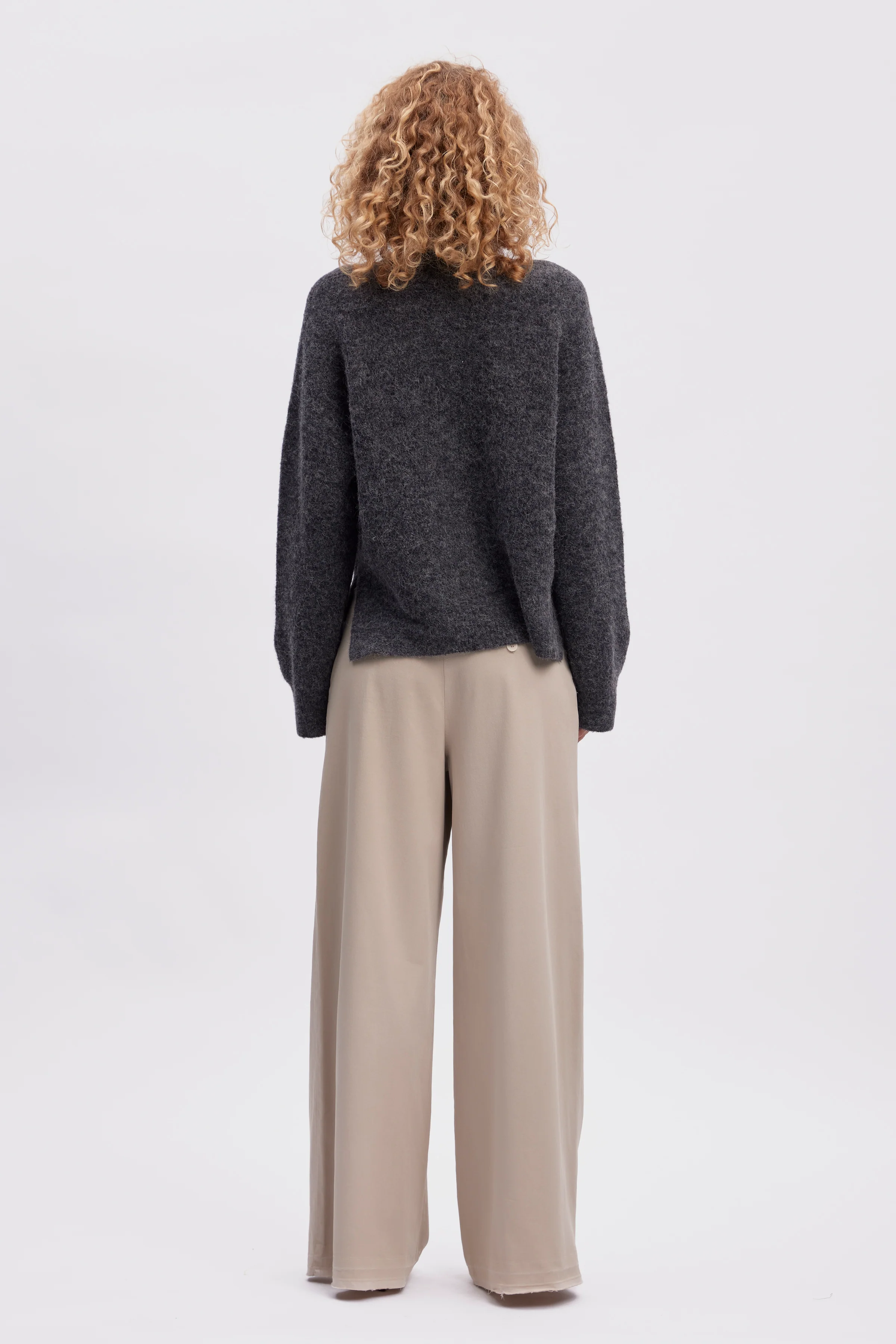 GESTUZ  AlphaGZ turtleneck uldstriktrøje - Warm Sand Melange
