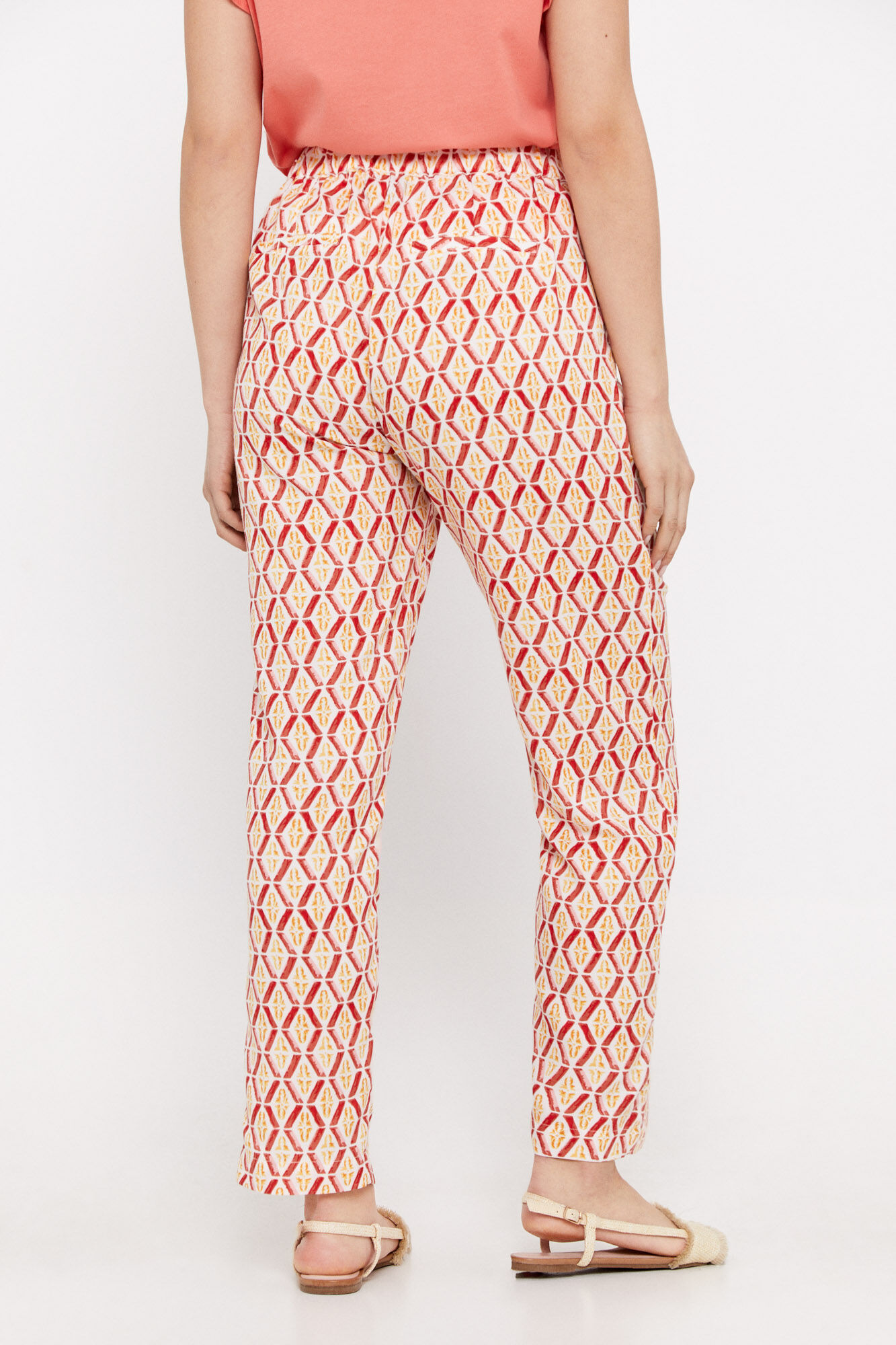 Calças fluidas estampadas - Estampa branca