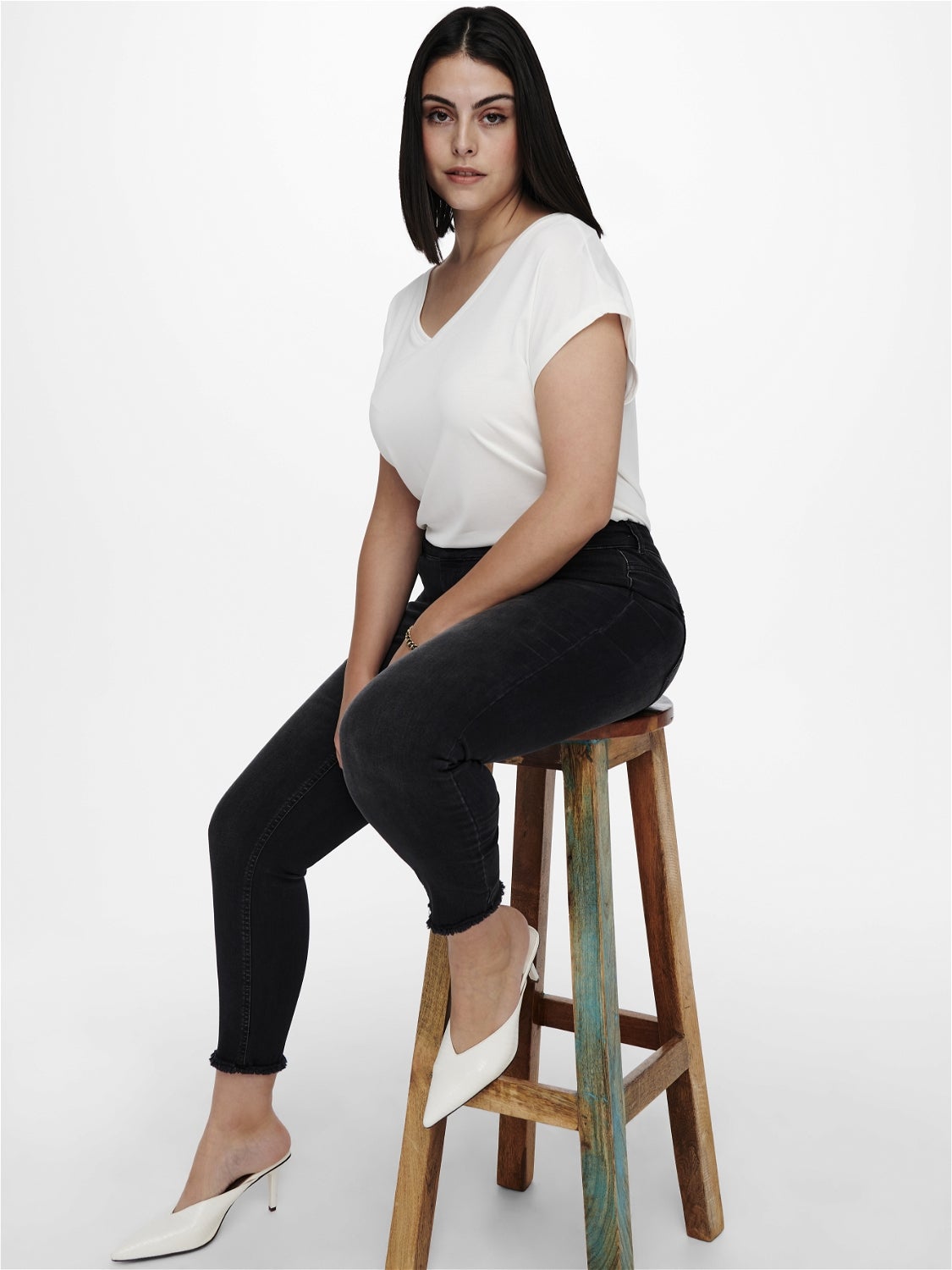 CARWILLY Mittlere Taille Skinny Fit Jeans Black