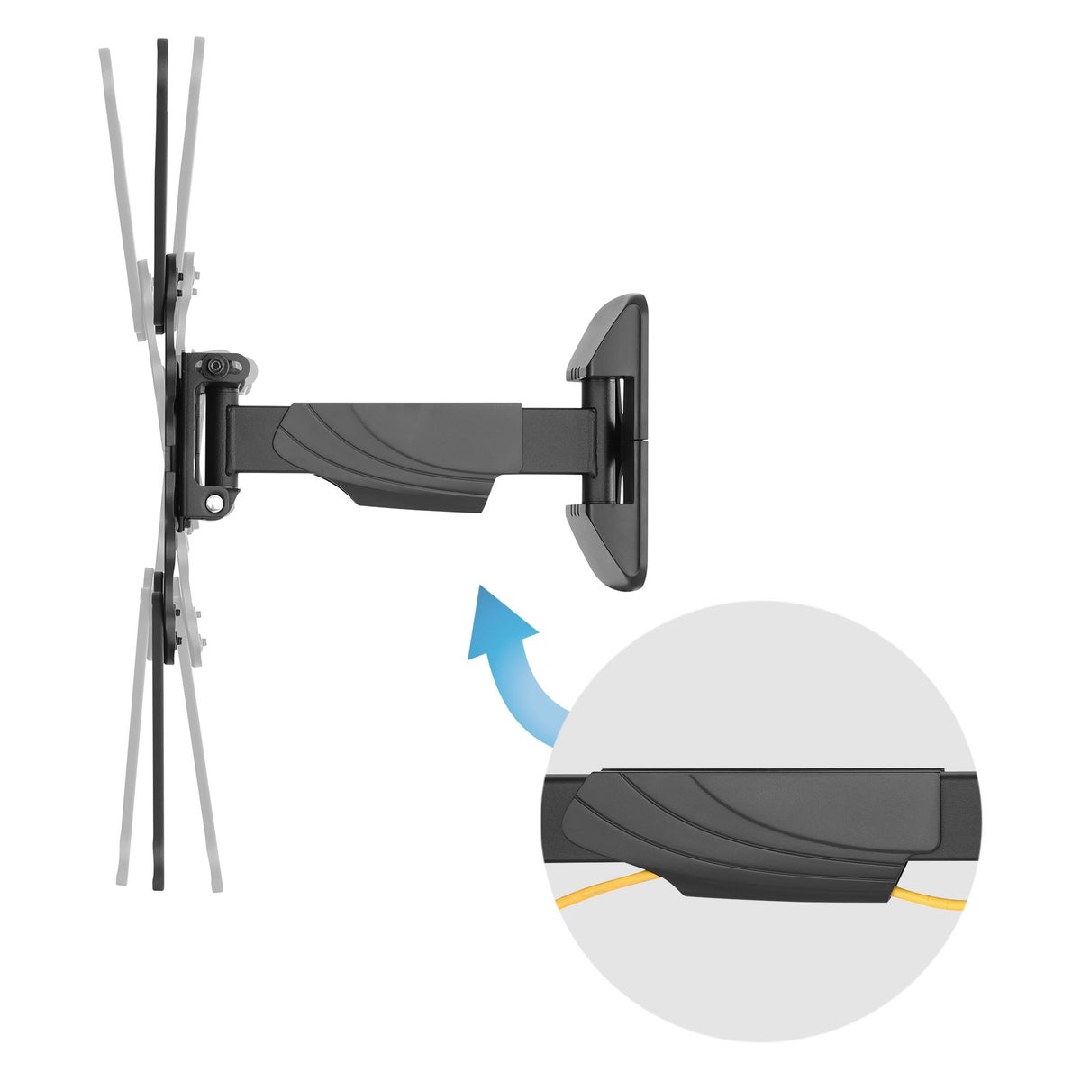 ECD Germany TV-muurbeugel Draaibare kantelbeugel voor 23-55 inch tv's (58-140 cm) Platte en gebogen LCD/LED VESA 400x400 Universele sterke, volledig beweegbare tv-muurbeugel met draaibare arm