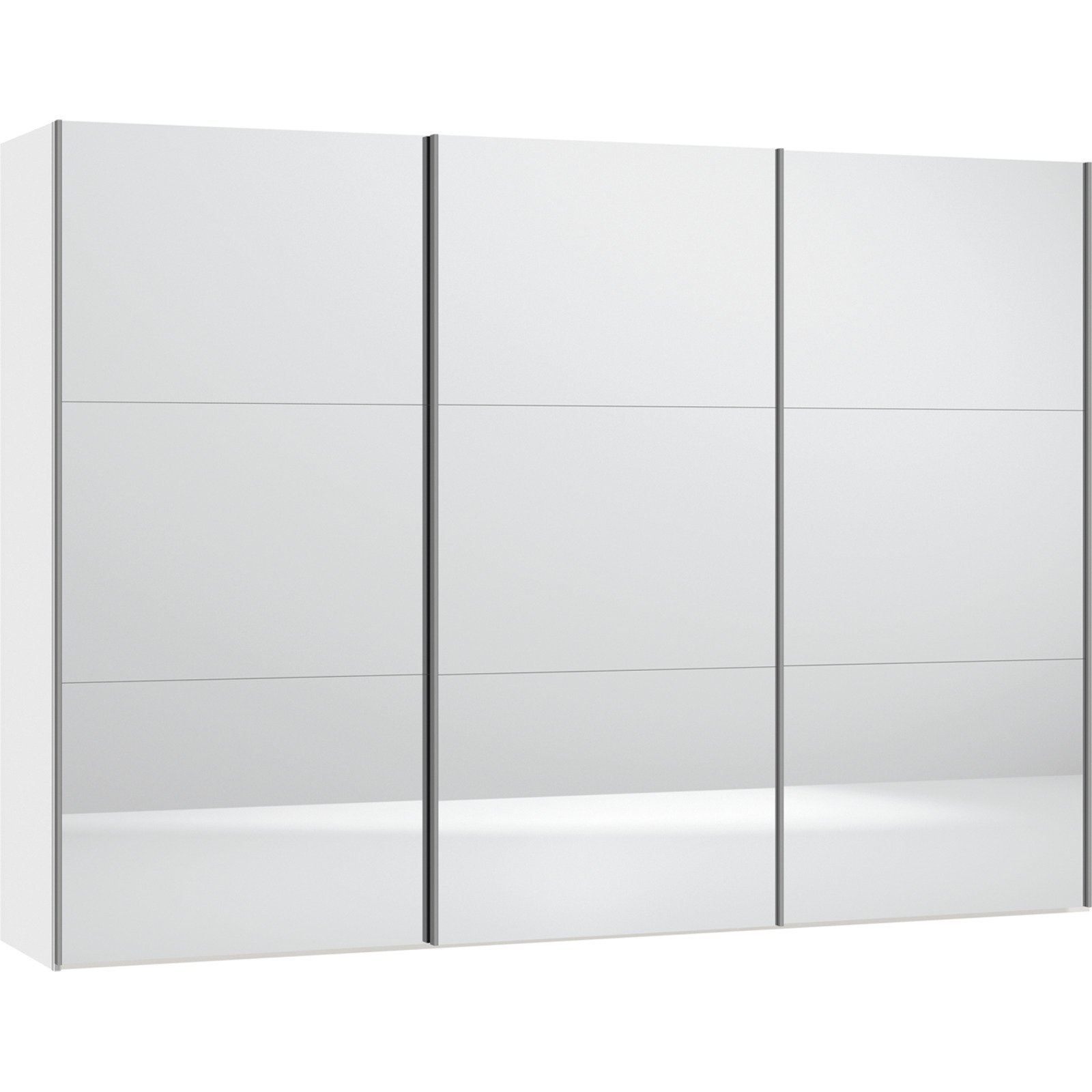 Schwebetürenschrank Schweizer 103 weiss, mit Spiegel 203 x 215 x 65 cm, 203 cm