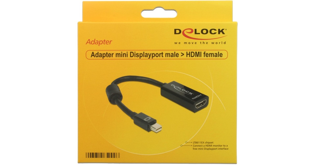 DeLOCKMini DisplayPort 1.1 > HDMI adapter  (Zwart, 12,7 centimeter)
