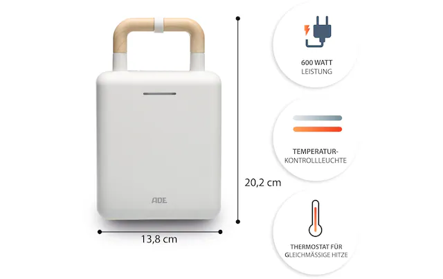ADE Waffeleisen »Weiss« 600 W