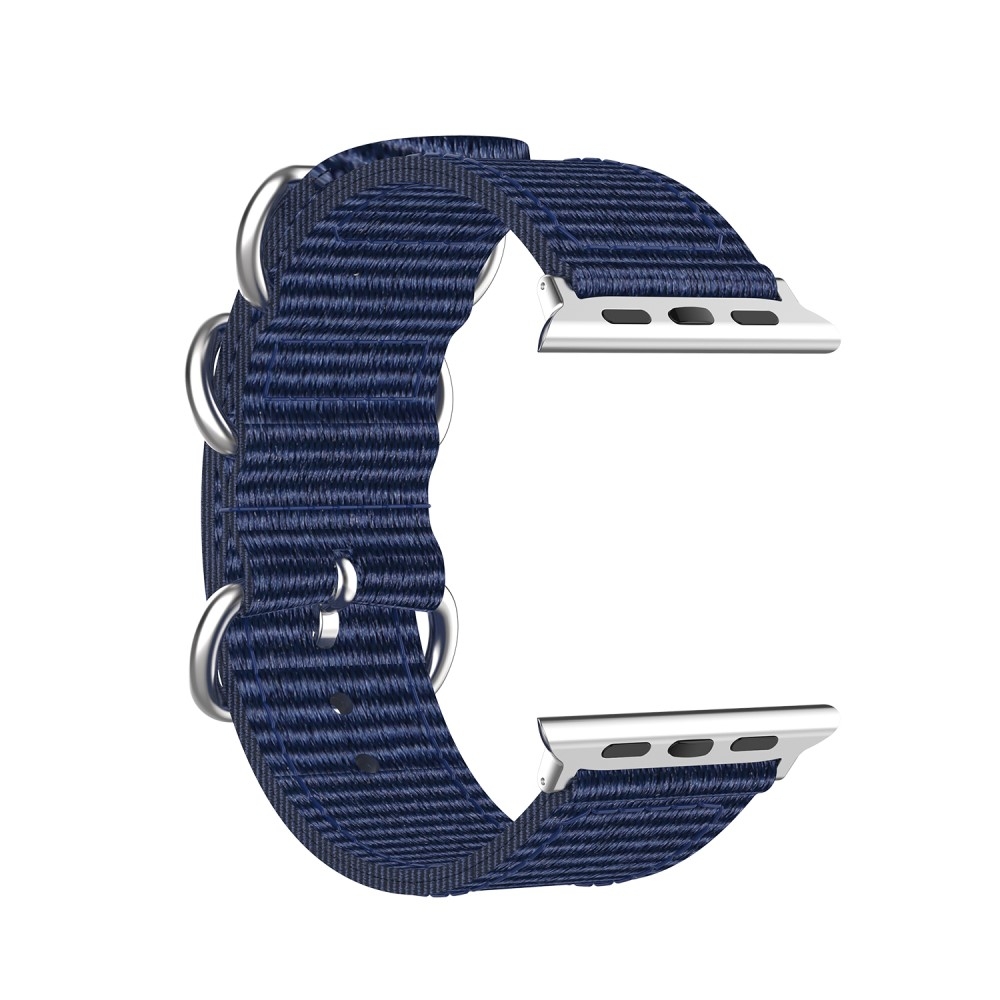 Apple Watch (42/41/40/38 mm) Canvas Stoff Armband mit Dornschliesse (Gelenkumfang 165-215mm) - Dunkelblau