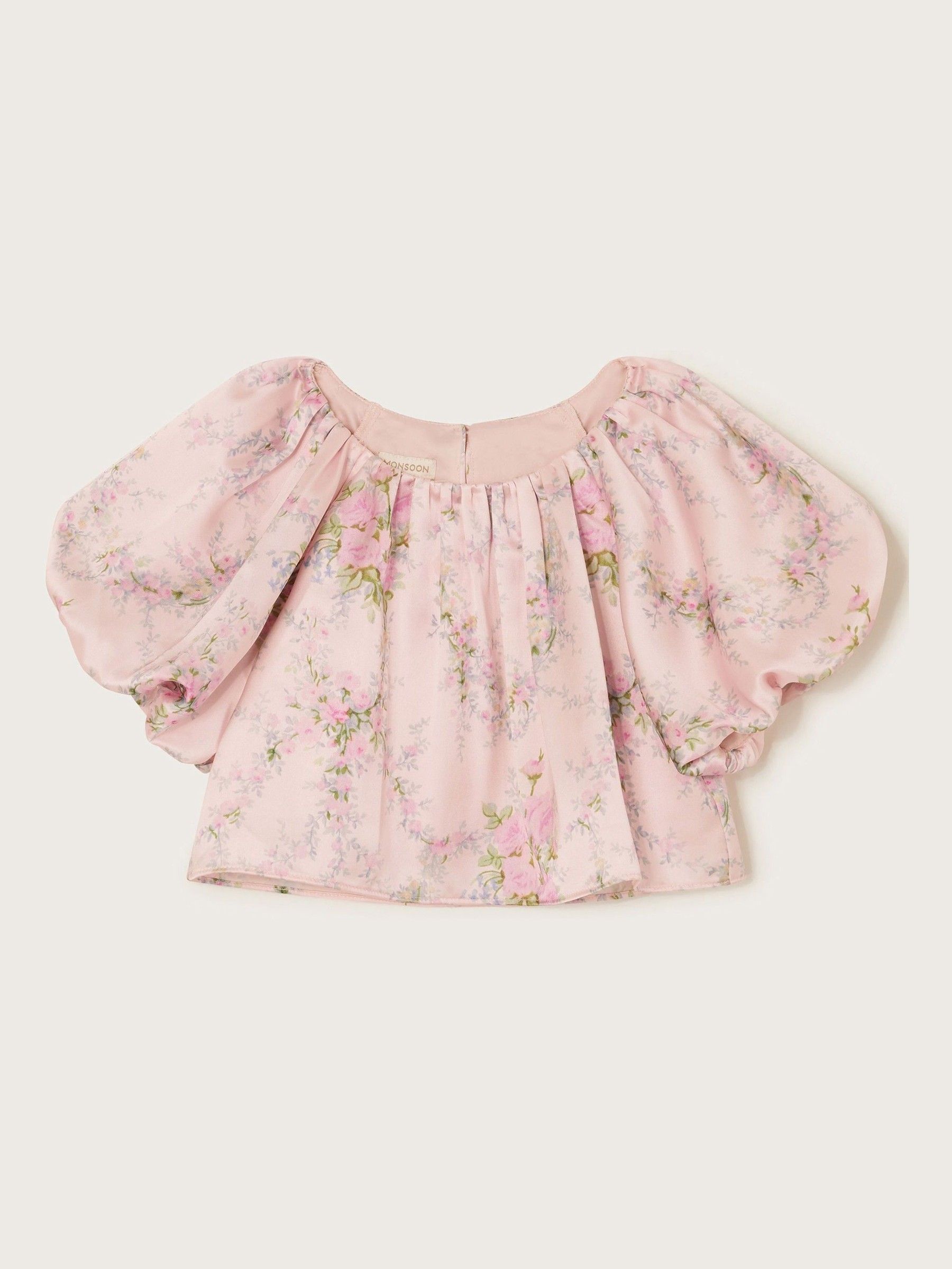 Monsoon Esme Roze Satijnen Puff Top