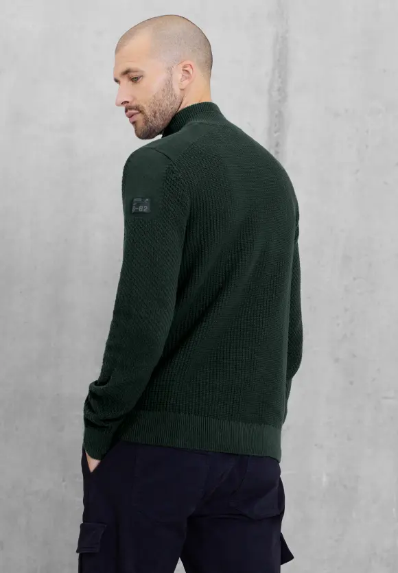 Strickjacke mit Zipper - dark green