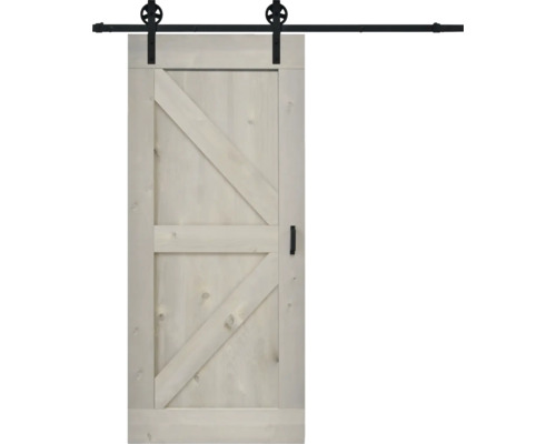 Pertura schuifdeur complete set Yorick Wales Vintage grijs 950x2150 mm incl. rail met spaakwiel, krukset