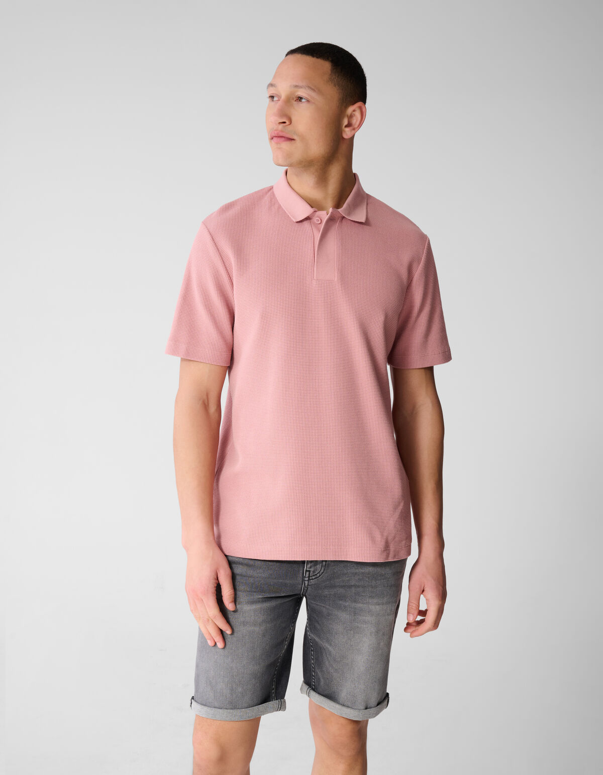 Waffle Polo Roze