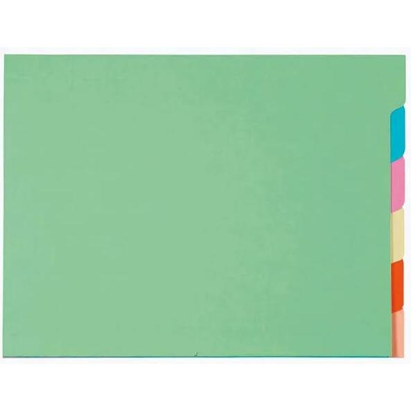 Paquet de 10 x 6 chemises compartiments a onglets pour armoire SUPER 250 - 24 x 32 cm