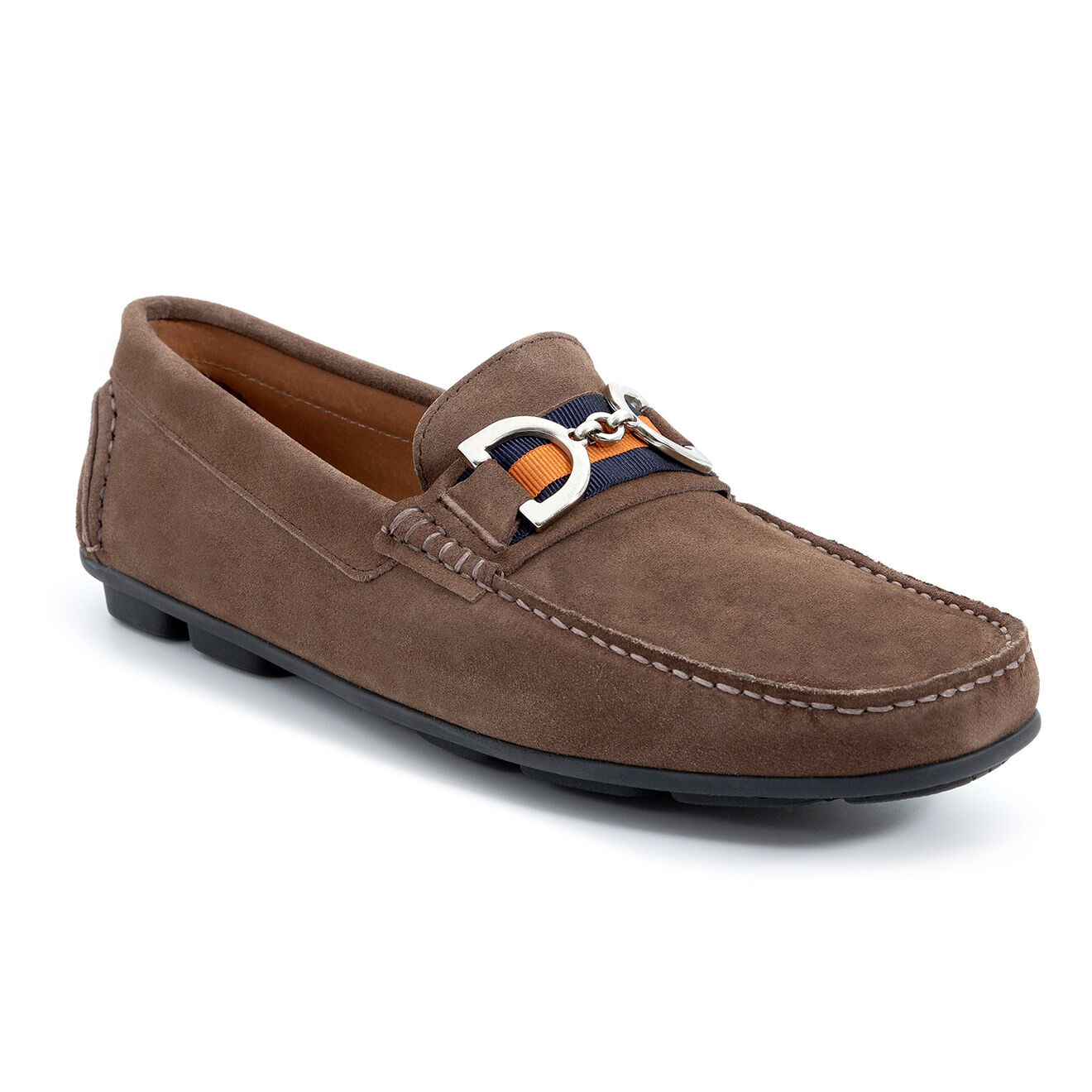 Caramelo Mocassins en Velours de Cuir Noe taupe/argent
