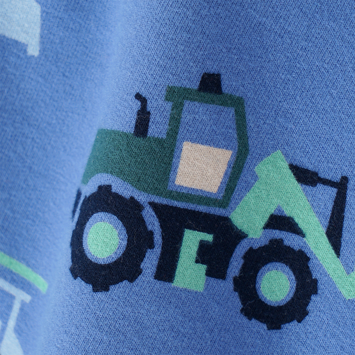 Topomini Baby Sweatshirt mit Baufahrzeug-Allover blau