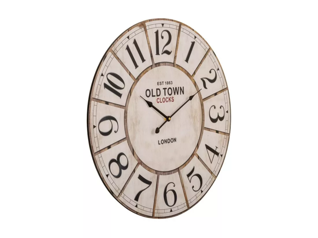 Horloge murale en bois blanc d58x4,5h