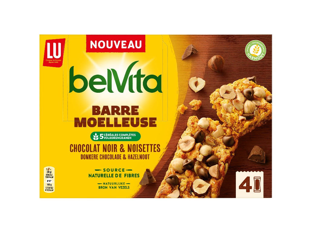 BARRAS BELVITA CHOCOLATE E AVELÃS 160G