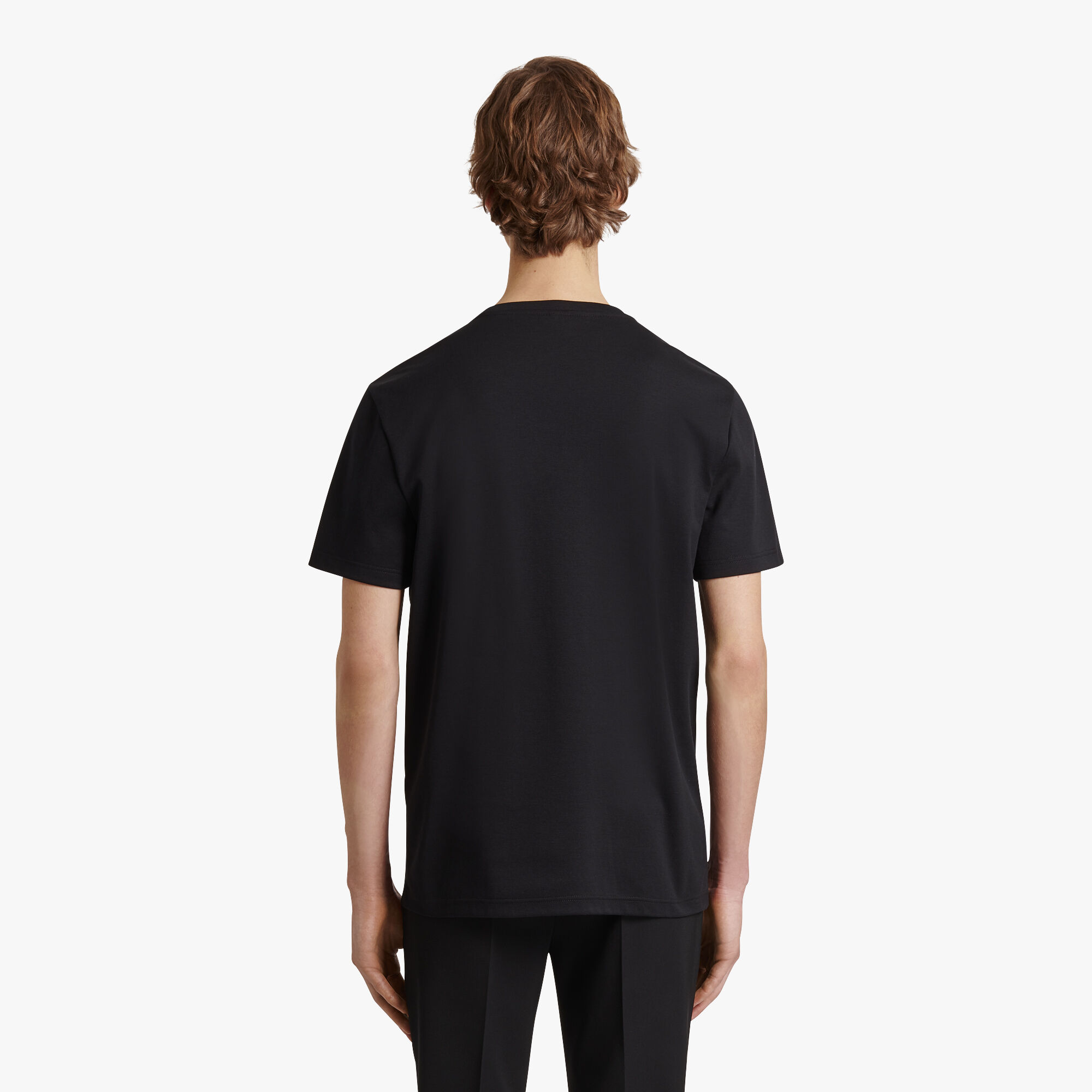 T-Shirt Avec Detail En Cuir Fit Slim