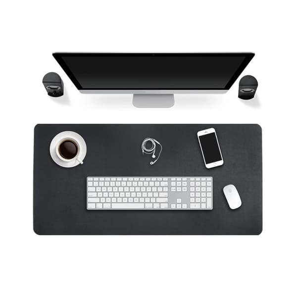 Skrivebordsmatte svart PU 70x35cm