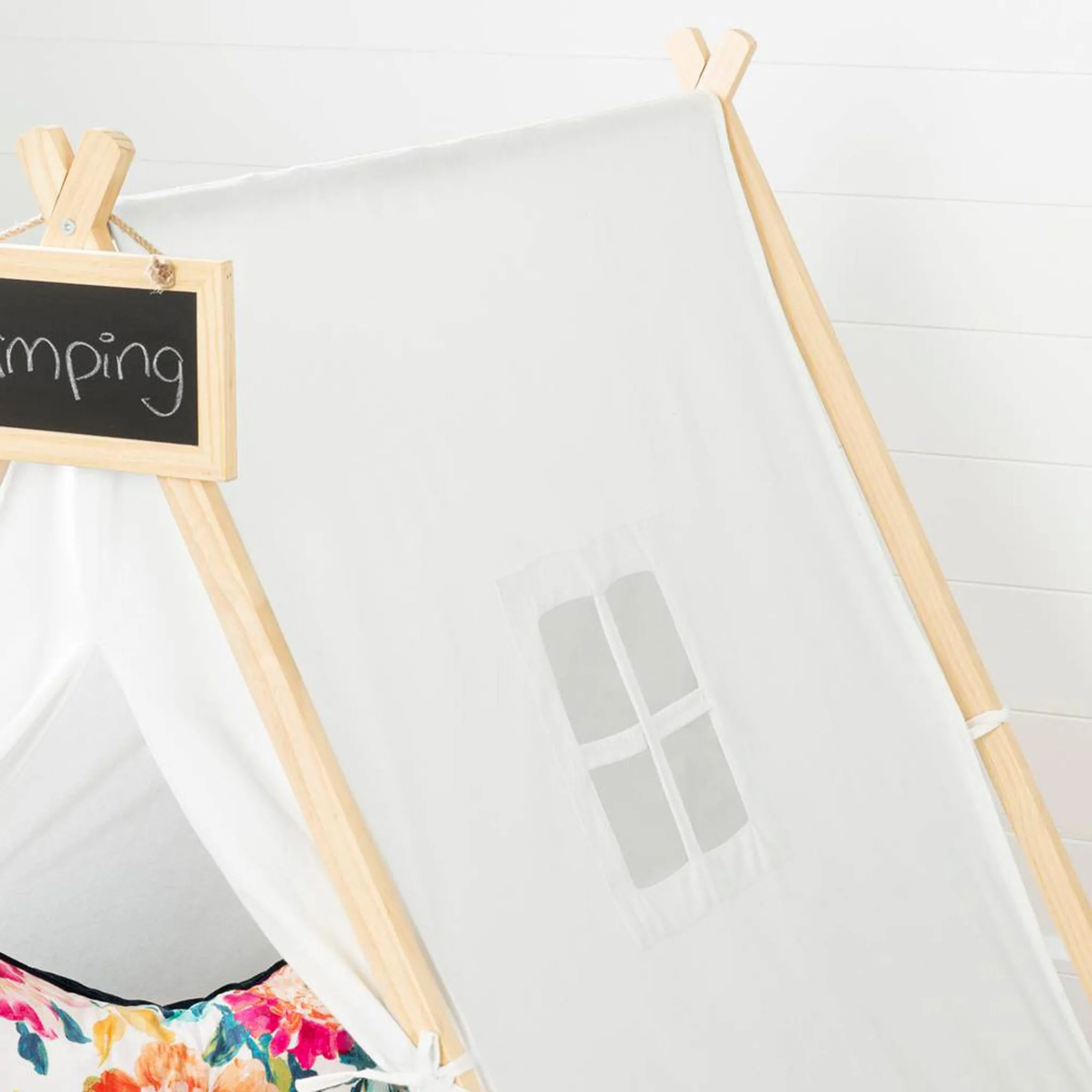 South Shore Tente de Jeu Avec Tableau Sweedi - Coton Naturel et Pin