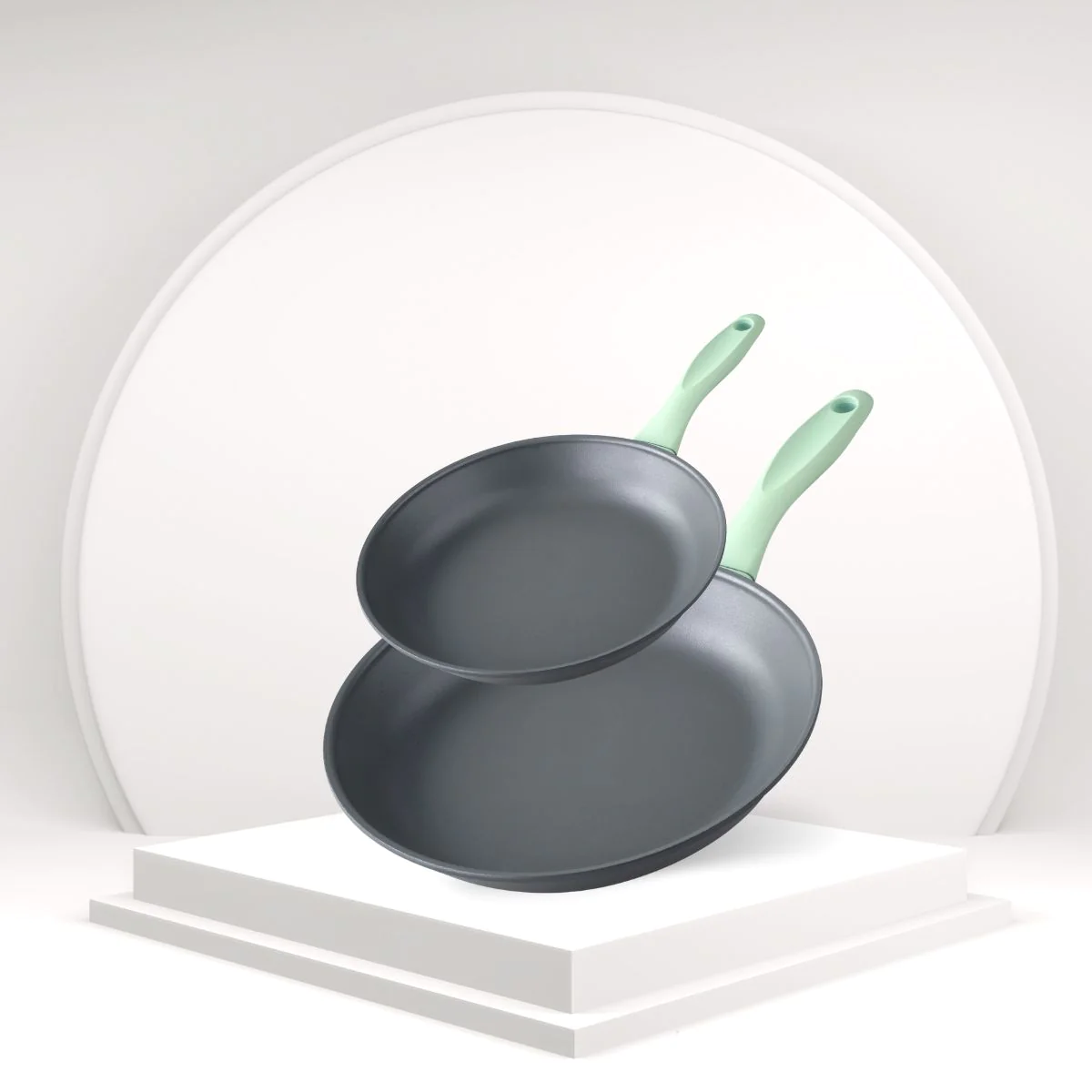 Lot de 2 poêles à frire de 24 cm et 28 cm en aluminium recyclé Ecoluti
