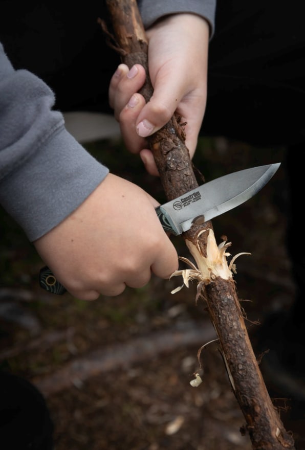 Casström No. 8 Swedish Forrest Knife, Green micarta<br>Flat sliping for skarpere knivblad!