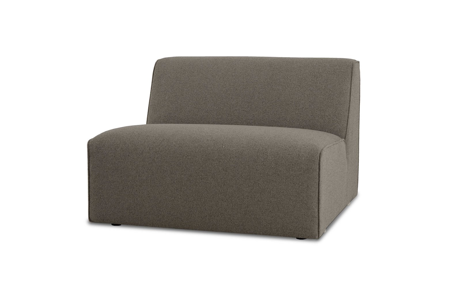 Styl 1,5-seter Med tekstiltrekte sider. Tekstil Brooklyn 3 Grey med sorte ben.