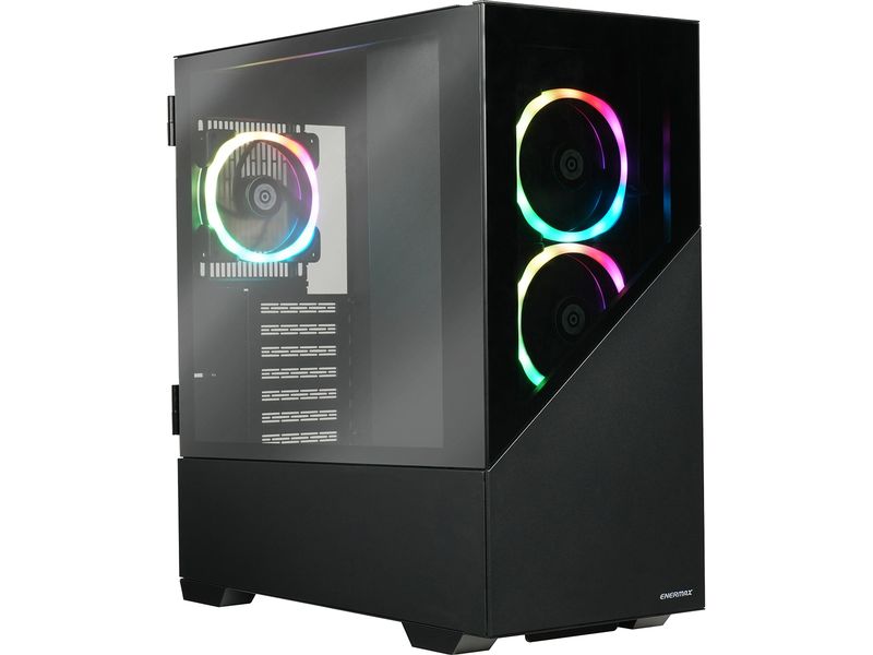 Enermax PC-Gehäuse ENERMAXK8 Schwarz Gaming-Mid-Tower mit ausgezeichneter Luftversorgung
