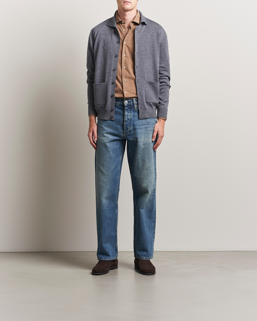 Stenströms Merino Pocket Cardigan Grey