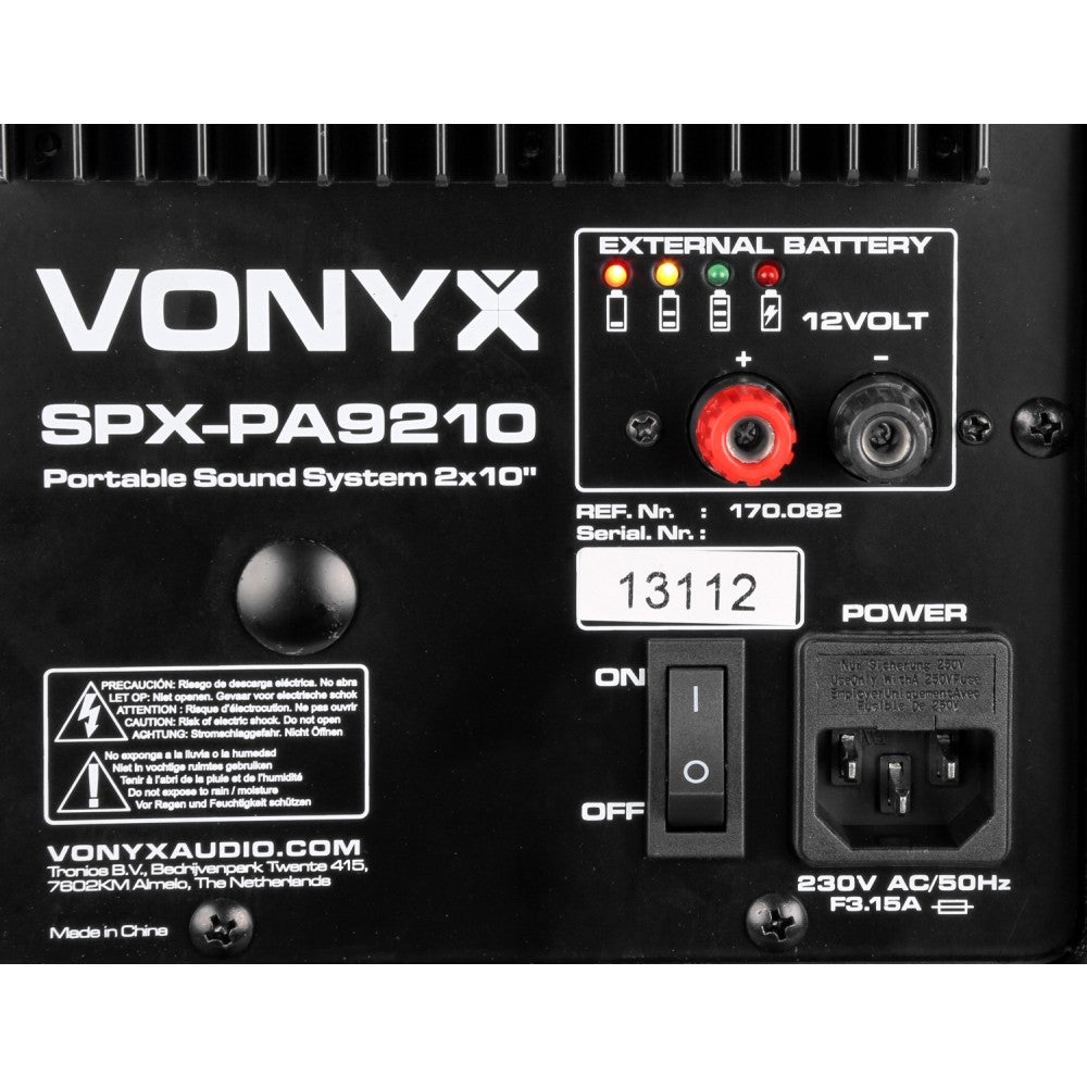 Vonyx SPX-PA9210 mobiele accu-speaker