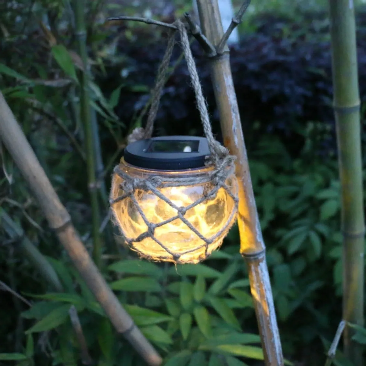 Wewoo Lustre solaire LED verre de chanvre