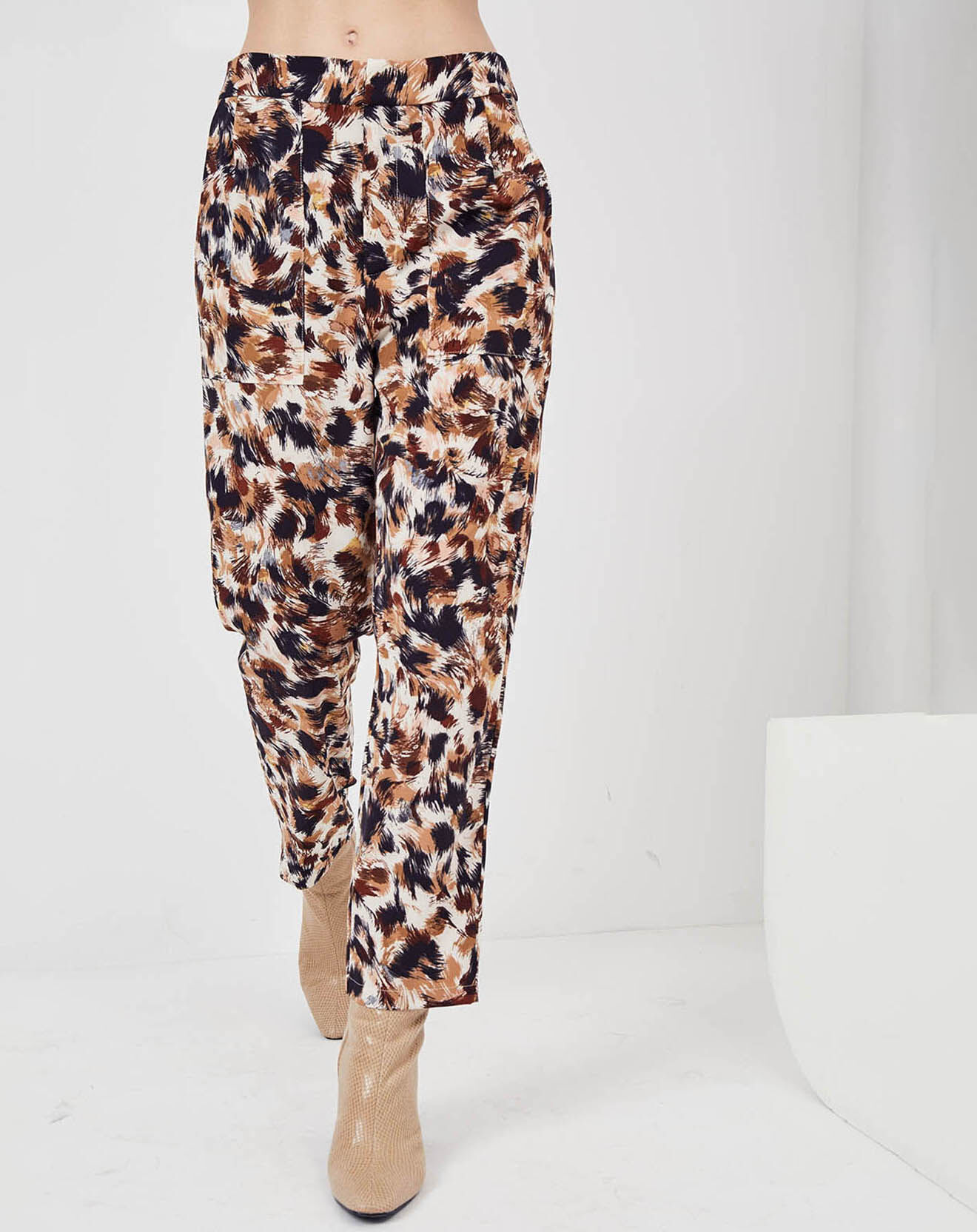 See u Soon Pantalon Fuchsia imprimé multicolore