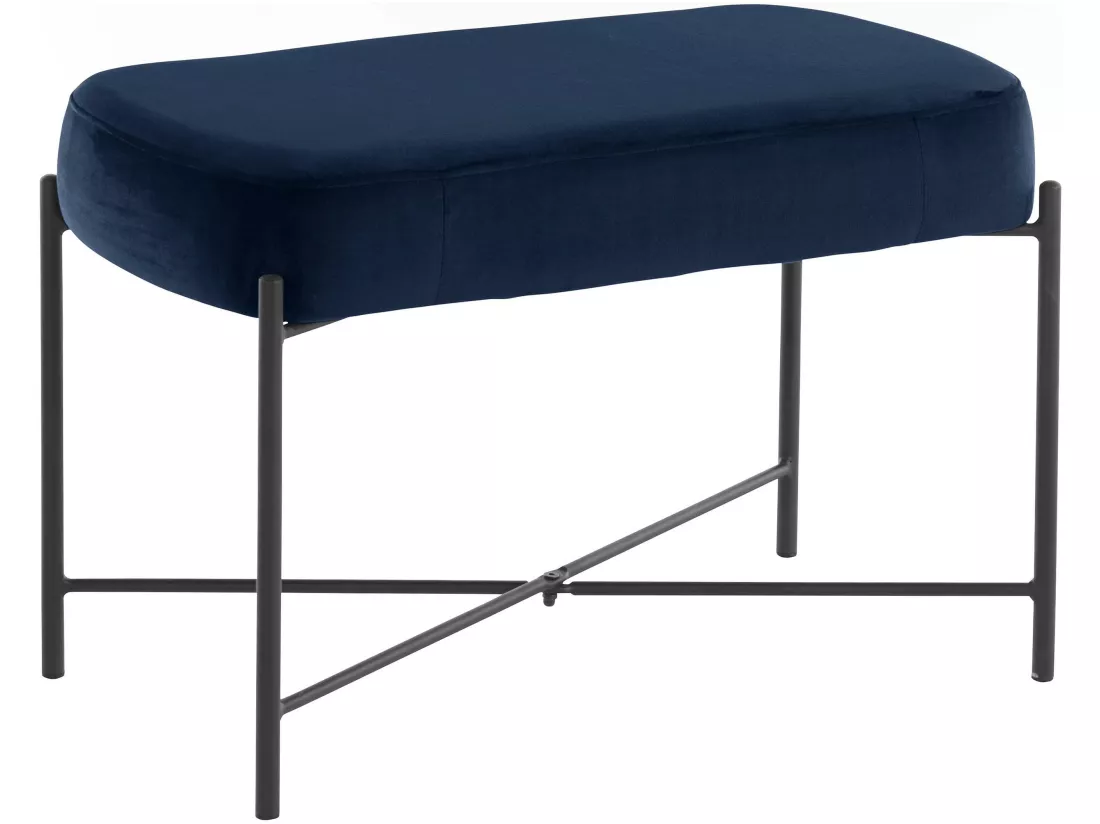 Berry | Banc en velours bleu foncé