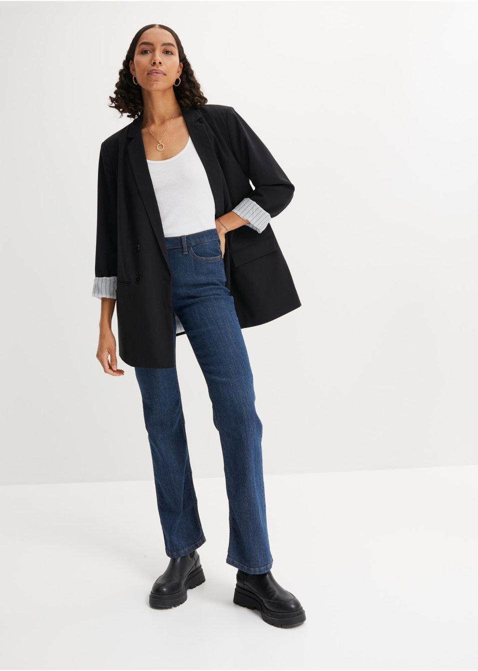 Jean Bootcut taille moyenne, extensible