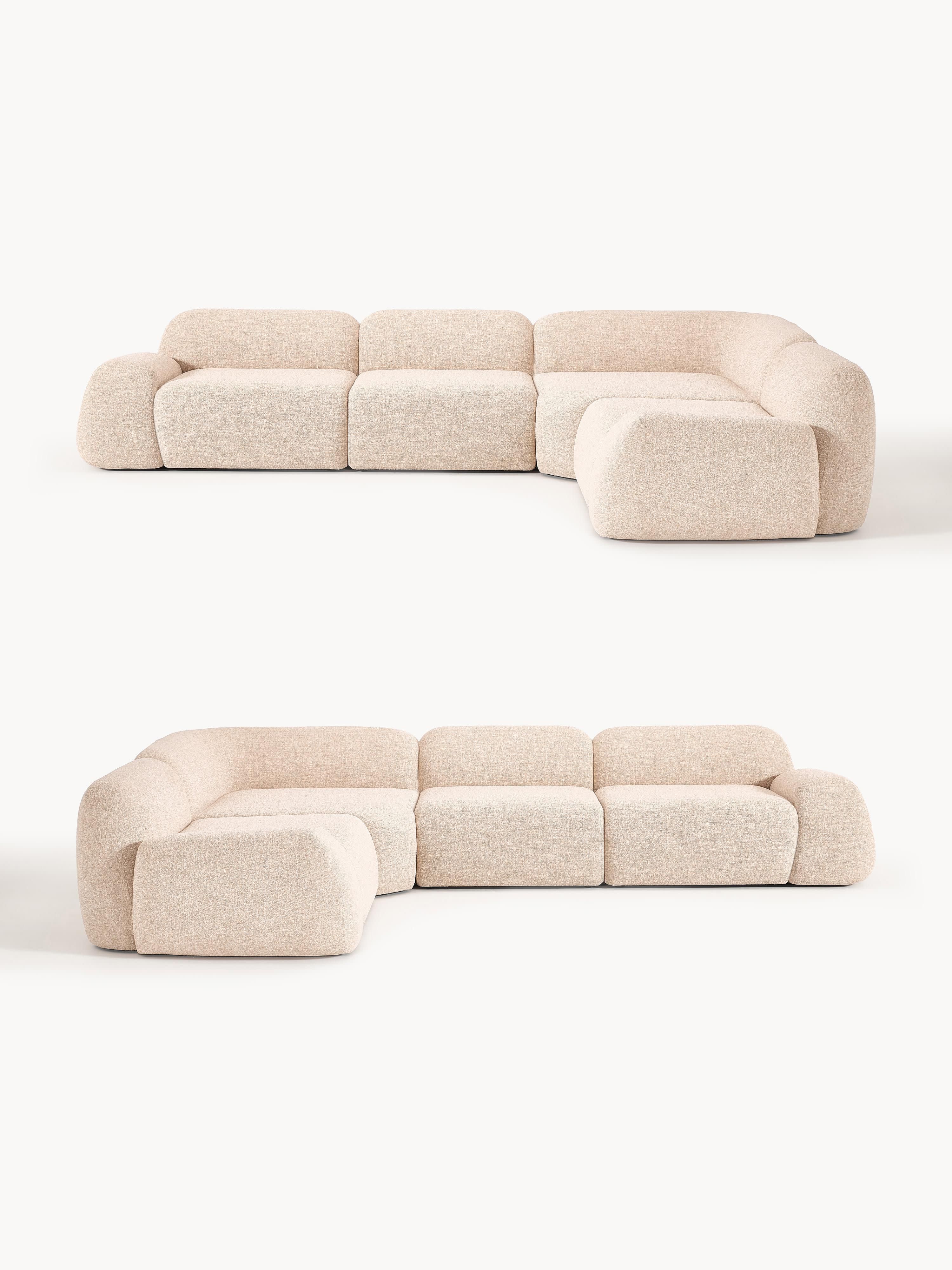 Modulaire hoekbank Wolke (4-zits) van bouclé