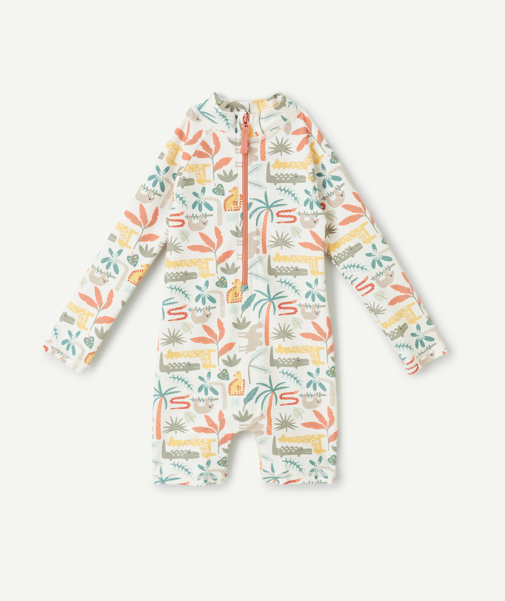 combinaison anti-UV bébé garçon en fibres recyclées imprimé thème jungle