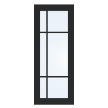 Arne & Bodil binnendeur ABD501 blank glas - diep zwart afgelakt