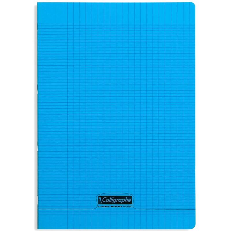 Cahier piqué 8000 POLYPRO A4 140 pages grands carreaux 90 g - Bleu