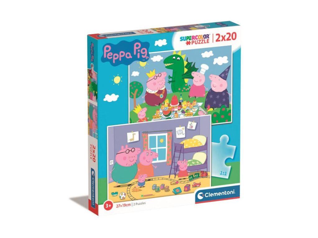 PUZZLE PORQUINHA PEPPA CLEMENTONI 2X20 PEÇAS