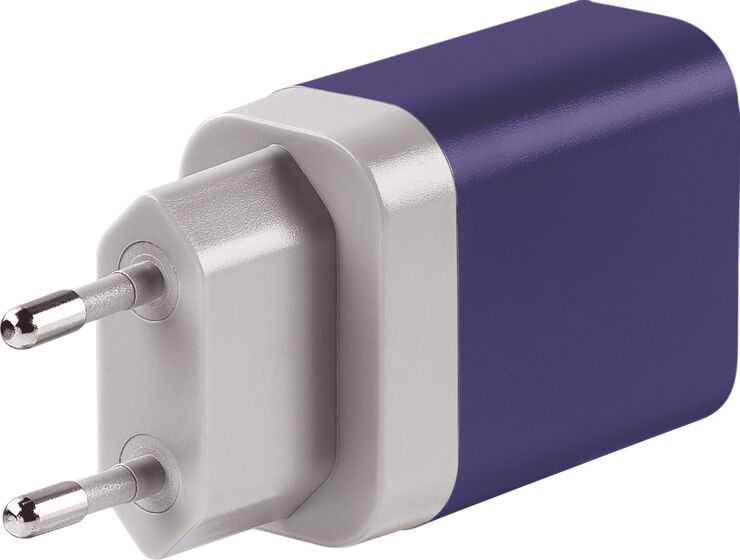 Go Travel Worldwide USB-A & USB-C Charger Purple