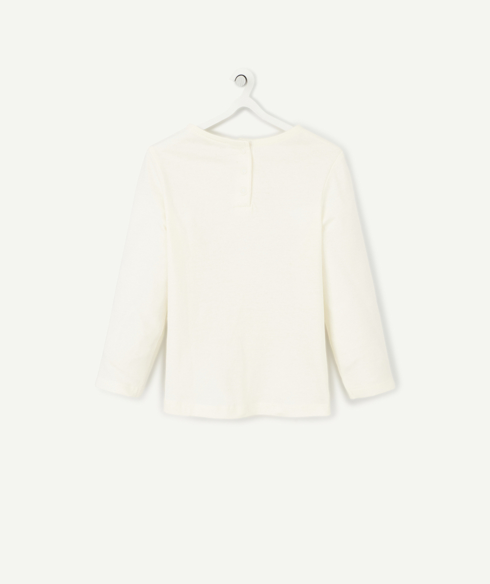 T-SHIRT BÉBÉ FILLE EN COTON BIO AVEC MESSAGELOVE ET FLEUR RELIEF