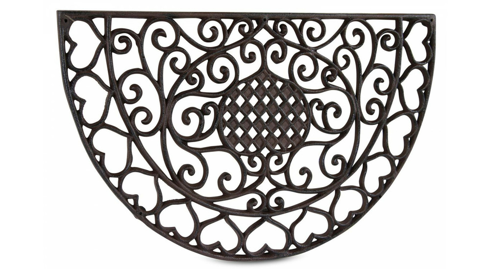 Paillasson demi-lune fonte marron 59x36,5x2cm