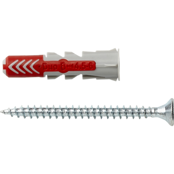 Fischer Universeelplug DuoPower 8x40mm met schroef 8 stuks
