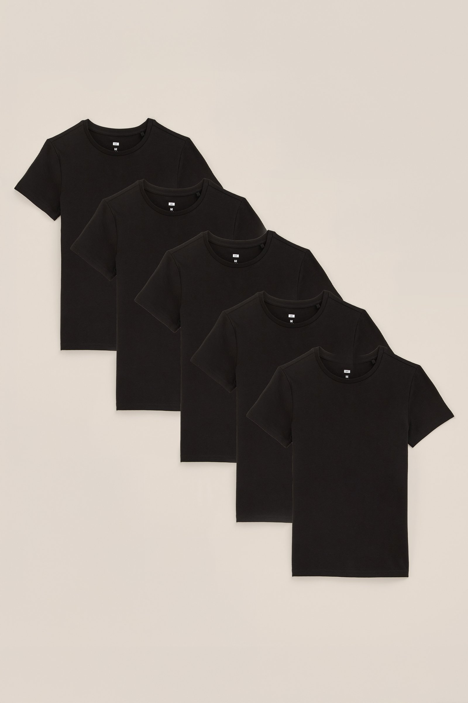 Jongens T-shirt, 5-pack WE Fashion Zwart
