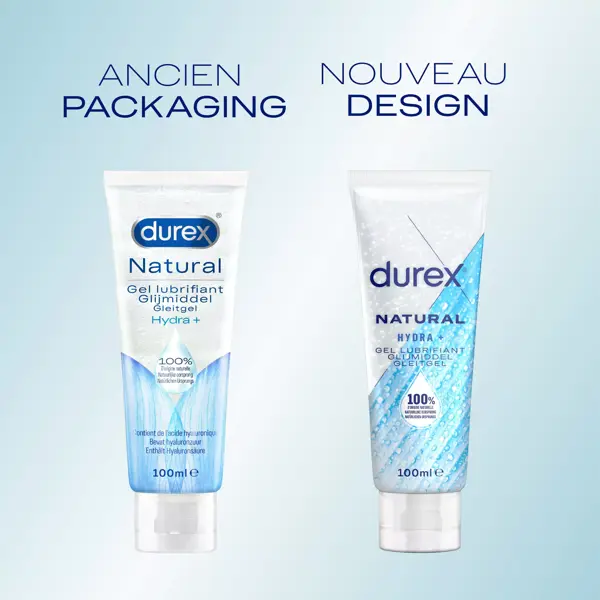 Durex Gel Lubrifiant 100% d'origine Naturelle - A l'Acide Hyaluronique - 100ml
