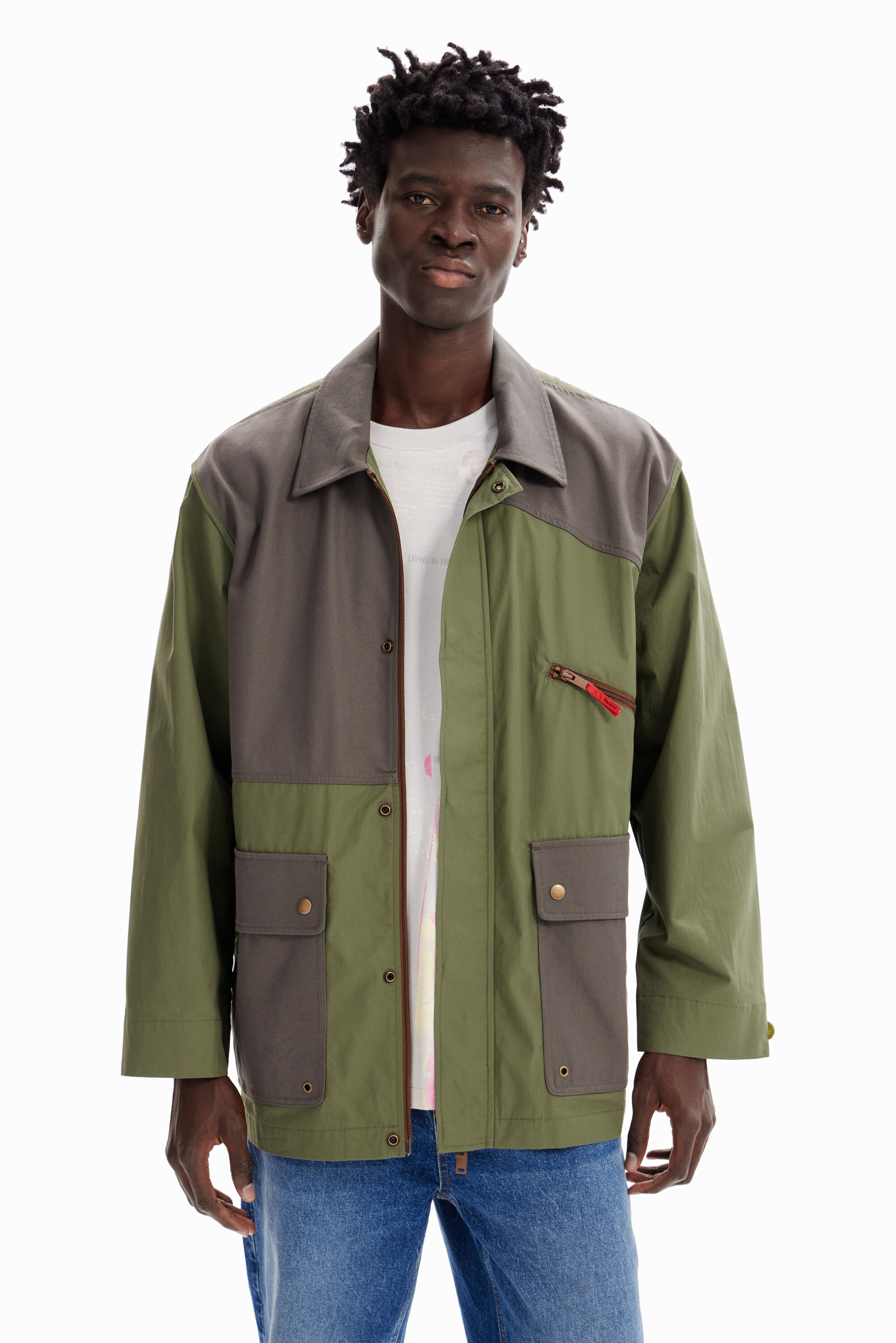 Parka combinée poches