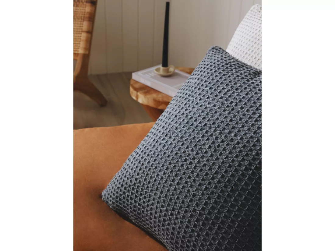 Housse de coussin Amalia Gris foncé 45x45 cm