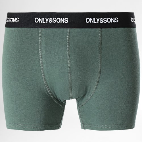 Lot De 3 Boxers Fitz Blanc Vert Kaki