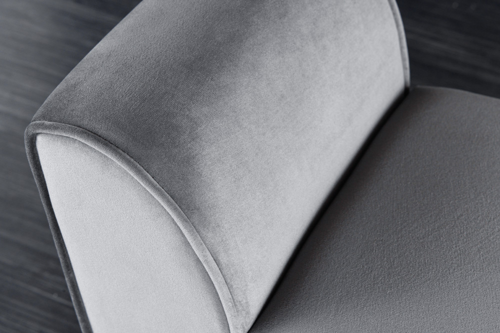 Design Sitzbank SCARLETT 90cm grau silber Samt