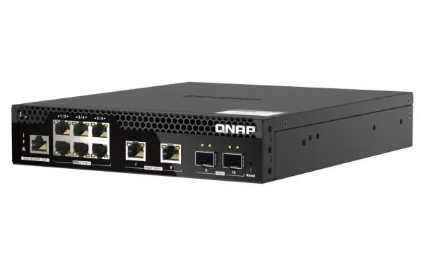QNAP - Switch - halv bredde - Administreret - 10 x 2.5GBase-T   2 x 10 Gigabit SFP    6 x 2.5GBase-T   2 x 10 Gigabit Ethernet - PoE   (310 W)