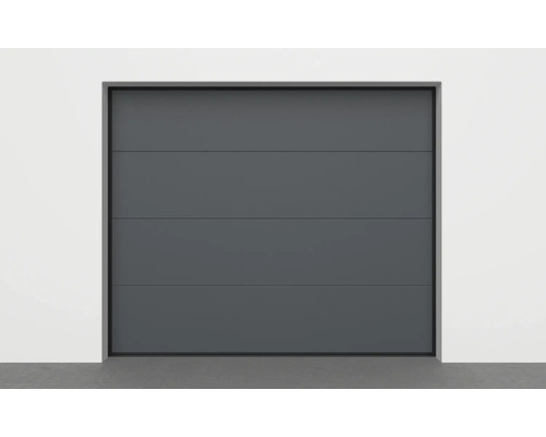 Garagedeur sectionaaldeur Eco 2500x2125 mm Sandgrain L-profilering RAL 7016 incl. aandrijving, 2 afstandsbedieningen