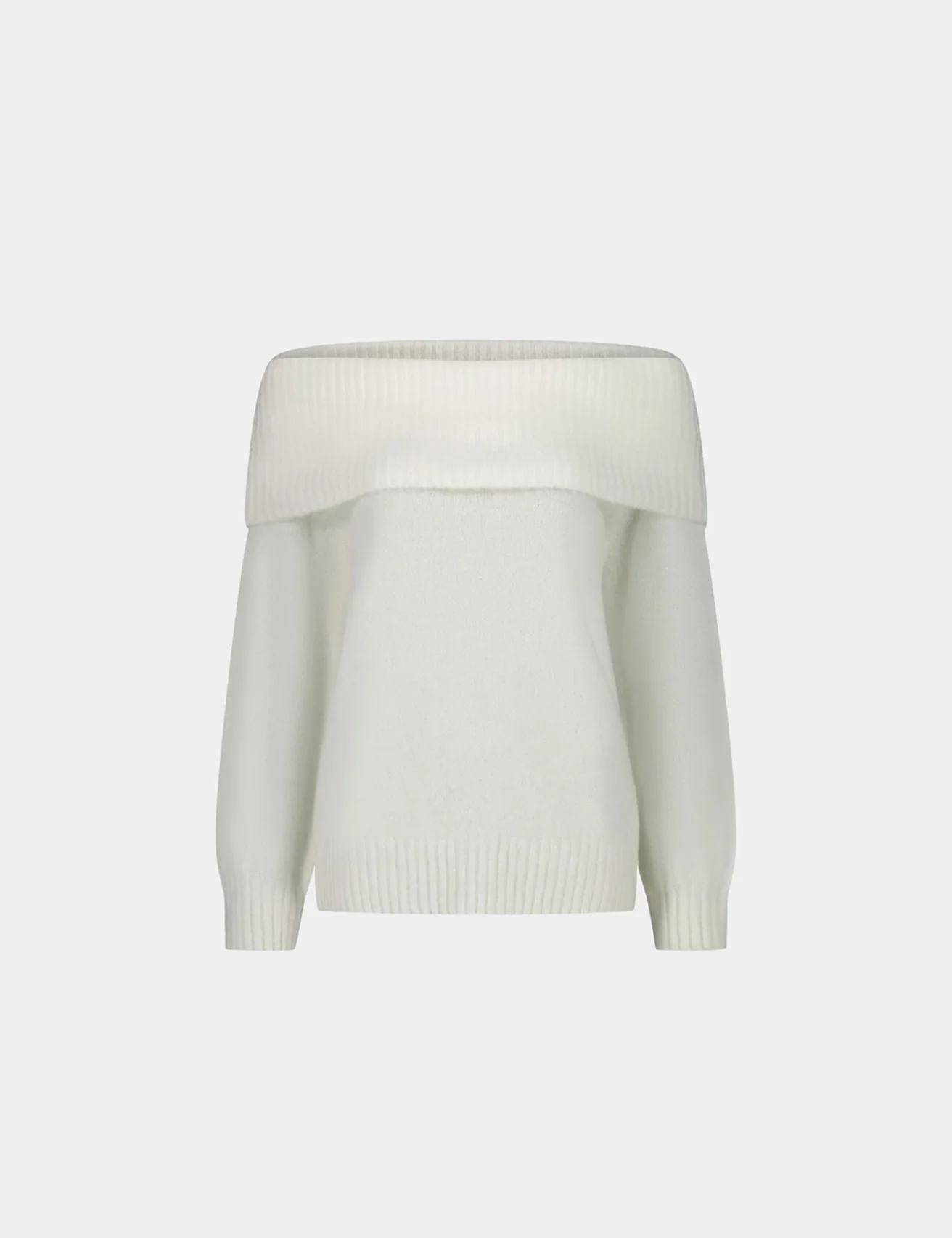 Pull à col bardot écru