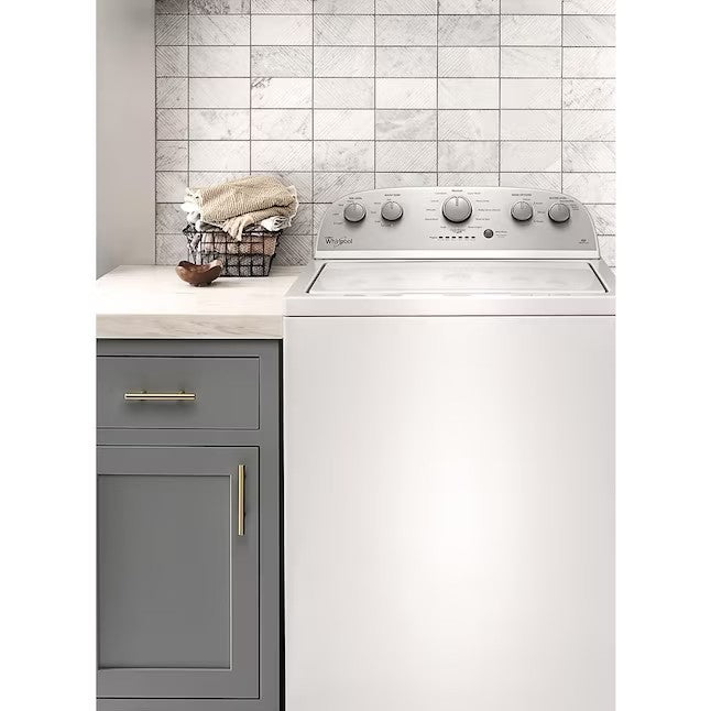 Lavadora de carregamento superior Whirlpool de 3,5 pés cúbicos com agitador de alta eficiência (branca)